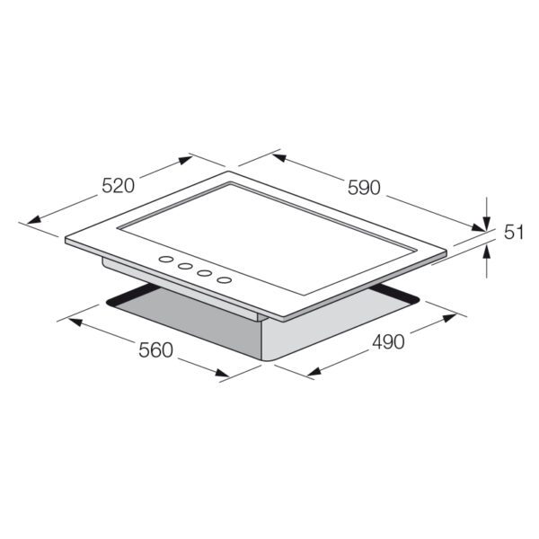 PLAQUE CUISSON FOCUS F401W- 4 FEUX 60CM - BLANC – Image 2