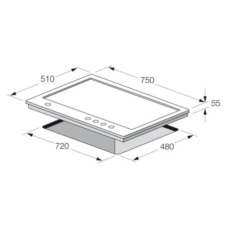 PLAQUE CUISSON FOCUS QUADRA75 - 5 FEUX 75CM INOX – Image 2
