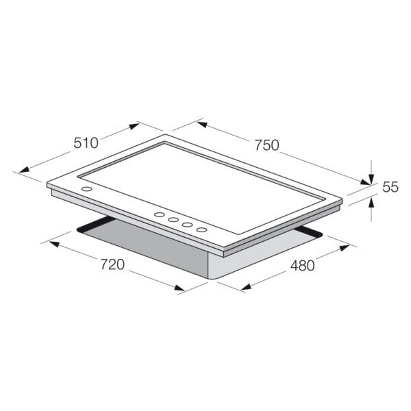 PLAQUE CUISSON FOCUS QUADRA75 - 5 FEUX 75CM INOX – Image 2