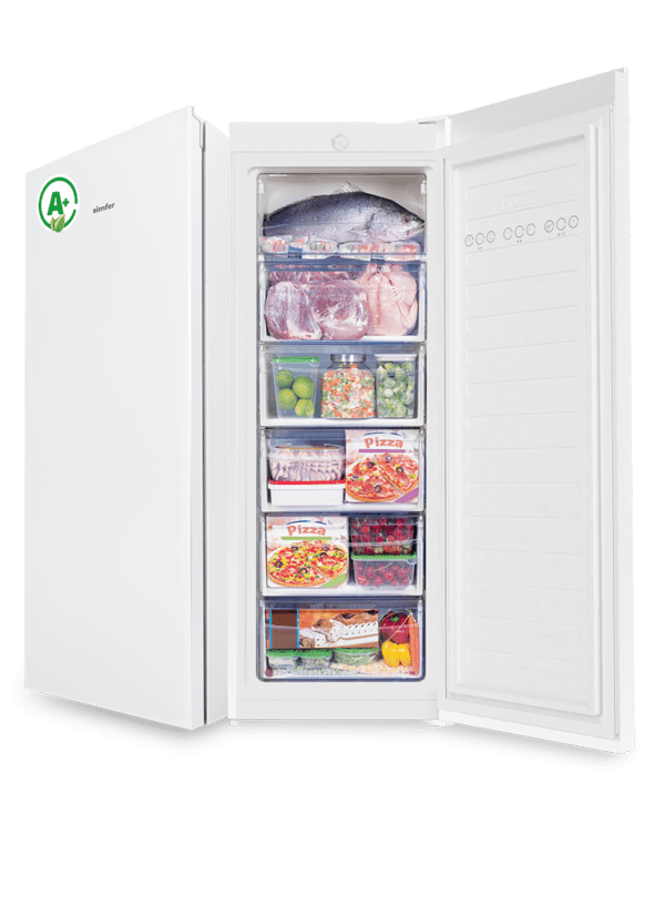 CONGÉLATEUR VERTICAL SIMFER - FS6210 A+ - DE FROST - 200 L - BLANC