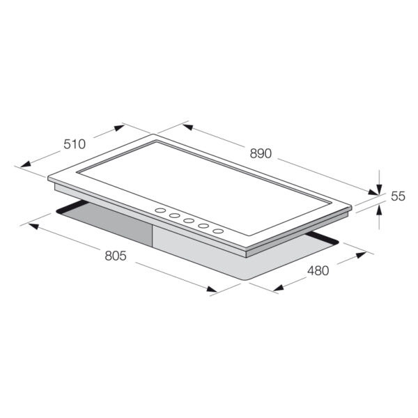PLAQUE CUISSON FOCUS F817X 5 FEUX 90 CM - INOX – Image 2