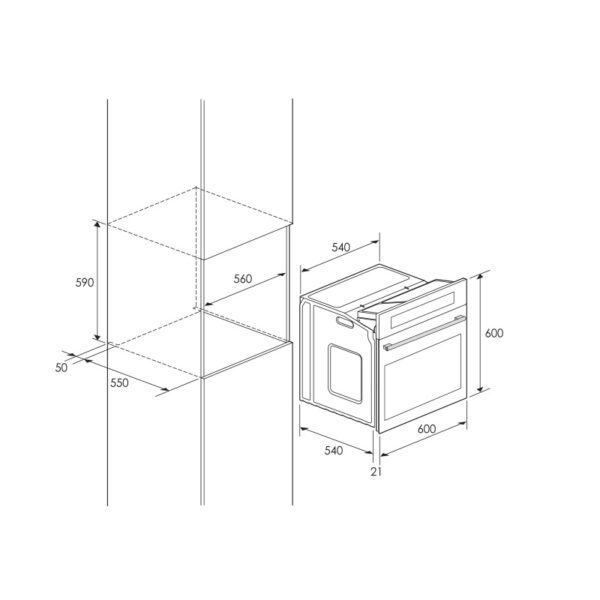 FOUR ENCASTRABLE FOCUS F521X 60CM - INOX – Image 2