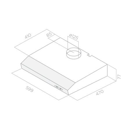HOTTE CASQUETTE FOCUS F600X 60 CM - INOX – Image 2