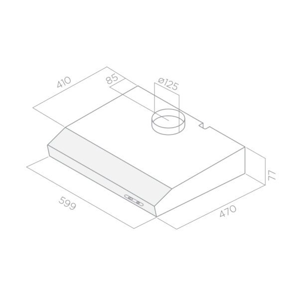 HOTTE CASQUETTE FOCUS F600X 60 CM - INOX – Image 2