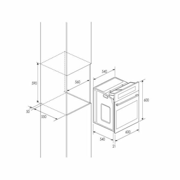 FOUR ENCASTRABLE FOCUS F521B 60CM - NOIR – Image 2