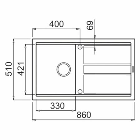 ÉVIER FOCUS FILO 100 GRANITECK 1 BAC 100CM – Image 2