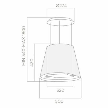 HOTTE CENTRALE FOCUS LAGO 50 CM - INOX – Image 2