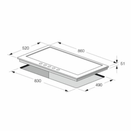PLAQUE CUISSON FOCUS F40789BS- 5F - 86 CM - NOIR – Image 2