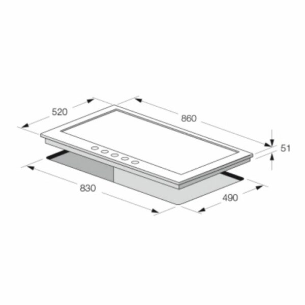 PLAQUE CUISSON FOCUS F40789BS- 5F - 86 CM - NOIR – Image 2