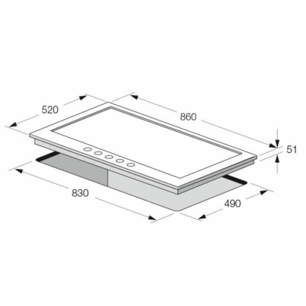 PLAQUE CUISSON FOCUS F40789XS- 5F - 86 CM - INOX – Image 2