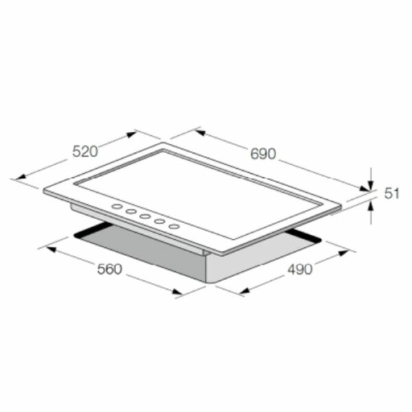 PLAQUE CUISSON FOCUS F4003XS- 5F - 70 CM - NOIR – Image 2