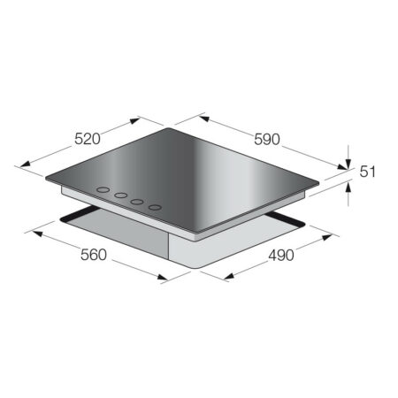 PLAQUE CUISSON FOCUS F4002XS- 4F - 60 CM - INOX – Image 2