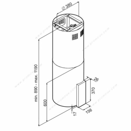 HOTTE CENTRALE FOCUS VASTO TUBE INOX – Image 2