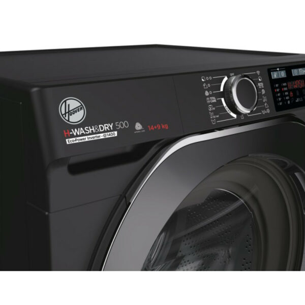MACHINE A LAVER HOOVER HD4149AMBCB 14KG - 9KG NOIR LAVANTE SÉCHANTE – Image 4