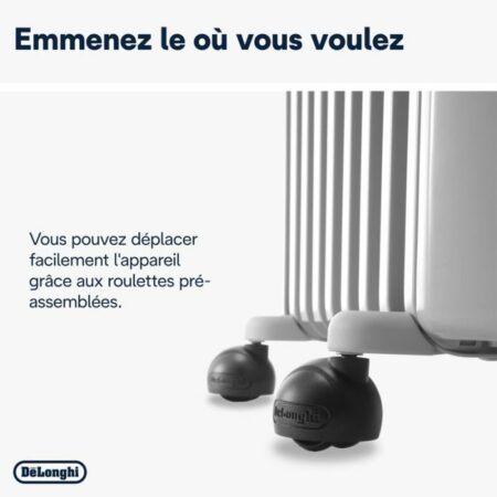 RADIATEUR BAIN D'HUILE DELONGHI TRRS1225 12 ÉLEMENTS 2500W - BLANC – Image 3