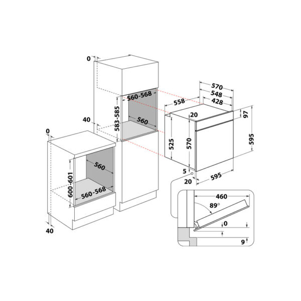 FOUR ENCASTRABLE WHIRLPOOL OMR55HR0X INOX – Image 6