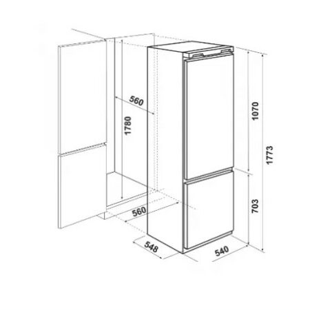 RÉFRIGÉRATEUR FOCUS FILO 3200 COMBINÉ ENCASTRABLE – Image 2