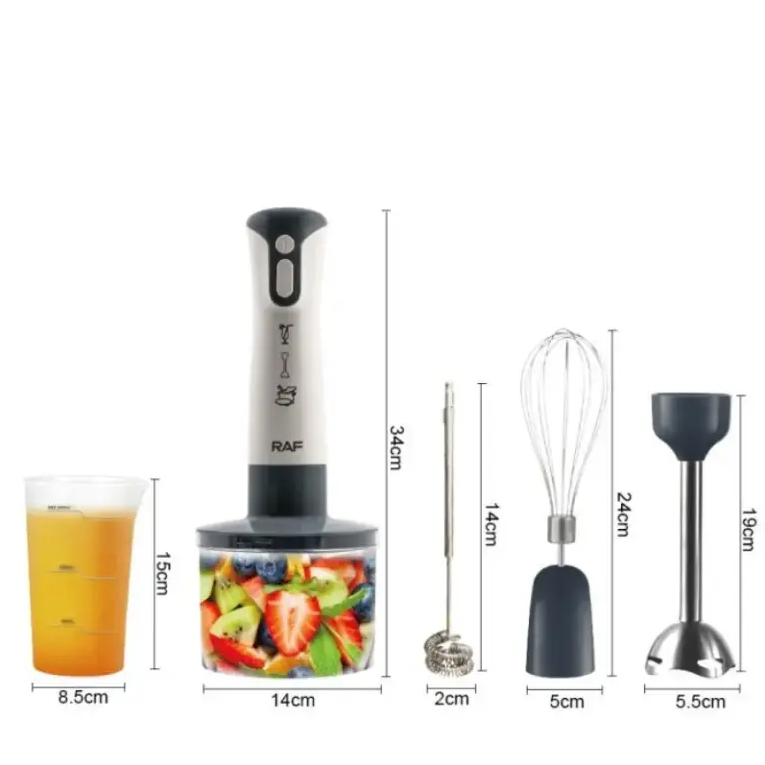 MIXEUR PLONGEANT RAF - 5 EN 1 0.5 L 2000 W BLANC – Image 2