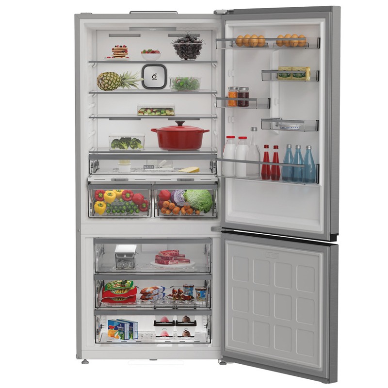 RÉFRIGÉRATEUR COMBINÉ WHIRLPOOL WBMF836573XNA 570L - INOX – Image 5